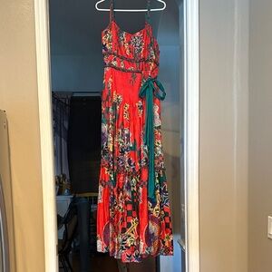 Anthropologie Bhanuni by Jyoti Pleated Floral Midi Dress